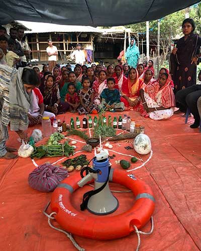 Community members at a disaster preparedness training in Bangladesh. (Priyam Das photo)