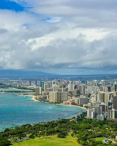 Waikīkī beach and hotels