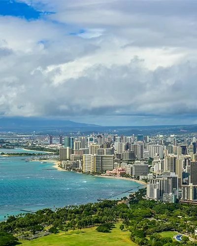 Waikīkī beach and hotels